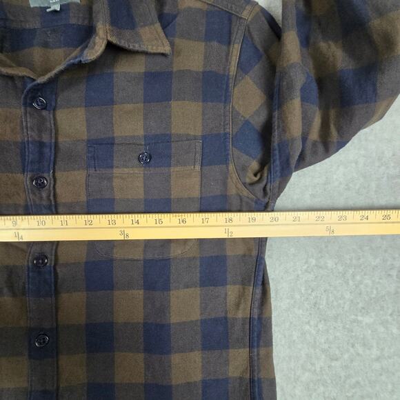 Bonobos Shirt Mens Size Medium Slim Fit Brown Navy Buffalo Plaid Flannel - Picture 14 of 16